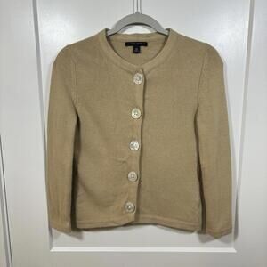 Banana Republic Women's Cardigan Sweater. Beige Rabbit Hair & Wool Sz XS Cozy